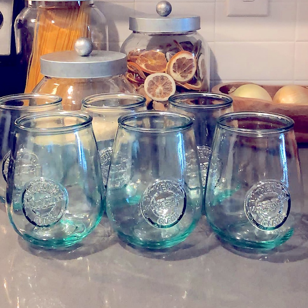 Stemless Wine Glasses 100% Recycled Set of 6